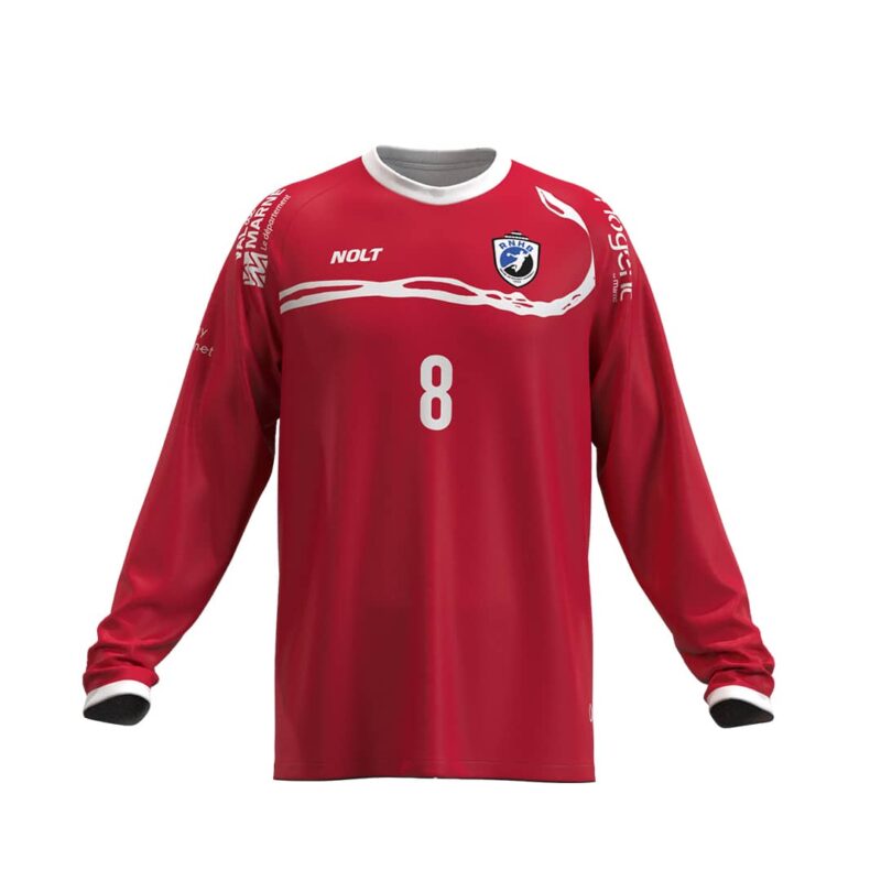 Maillot de gardien handball éco-responsable et personnalisable à base de polyester recyclé et recyclable de la marque NOLT.