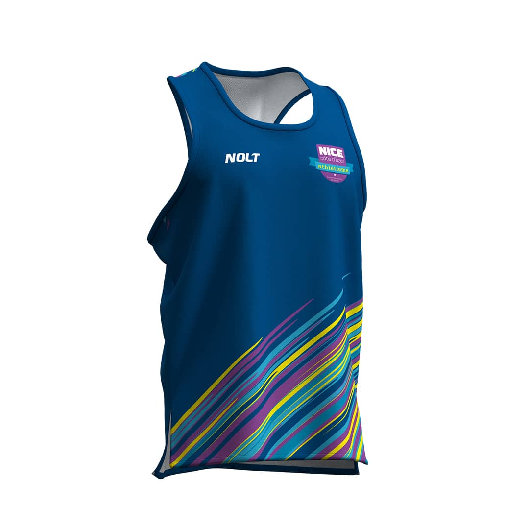 Tenues et maillot d'Athlétisme éco-responsables et personnalisables à base de polyester recyclé et recyclable de la marque NOLT.